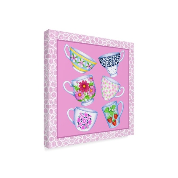 Kimura Designs 'Teacups Pink' Canvas Art,24x24